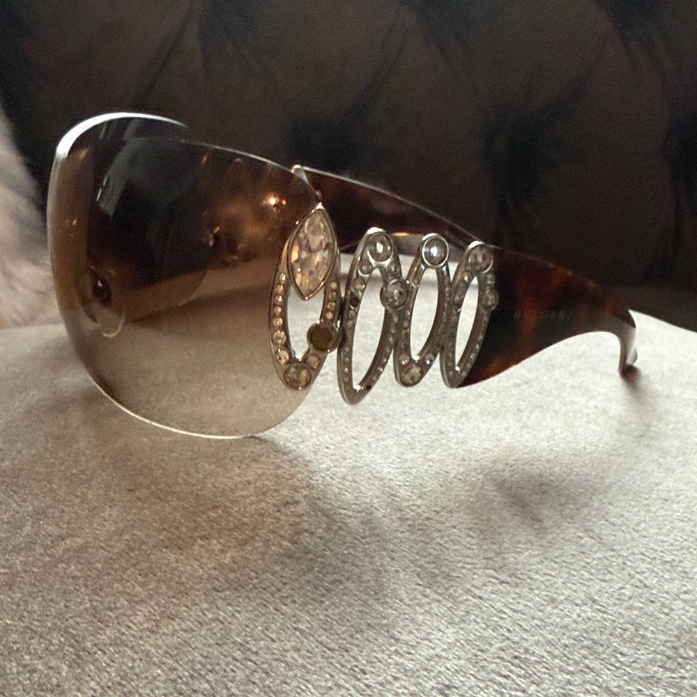 BVLGARI 8017 B Tortoise Elegant Brown Sunglasses with Crystal Accents